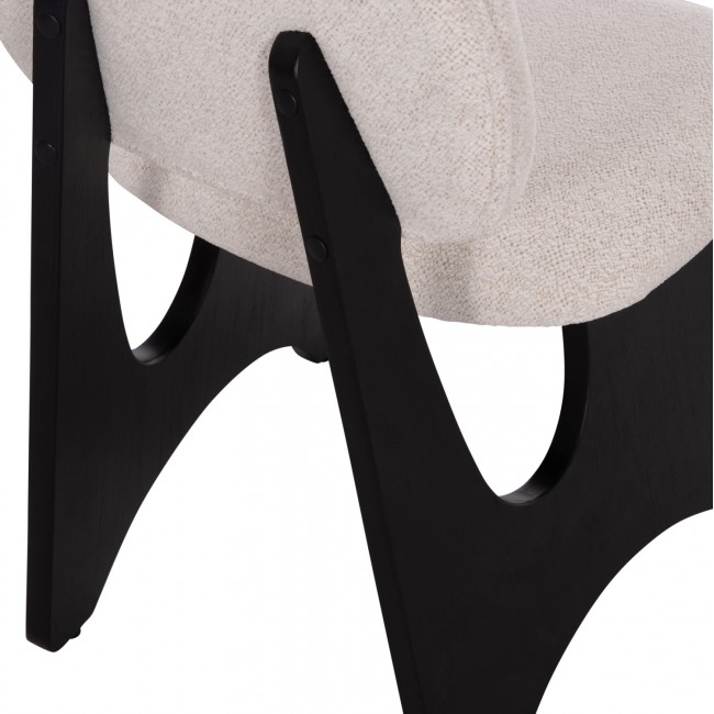 ΚΑΡΕΚΛΑ ΤΡΑΠΕΖΑΡΙΑΣ BELLISI HM18248.02 ΕΚΡΟΥ ΥΦΑΣΜΑ-PLYWOOD ΣΕ ΜΑΥΡΟ 53x56x78Υεκ.