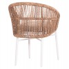 ΠΟΛΥΘΡΟΝΑ ΑΛΟΥΜΙΝΙΟΥ ORIN HM6265.02 ΛΕΥΚΗ-P.E.RATTAN ΦΥΣΙΚΟ-ΜΠΕΖ ΜΑΞΙΛΑΡΙΑ 58x61x75Υ