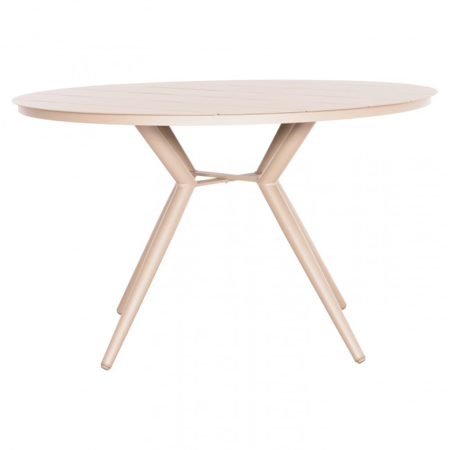 ΤΡΑΠΕΖΙ ΑΛΟΥΜΙΝΙΟΥ ΣΤΡΟΓΓΥΛΟ HIGER HM6290.04 ΚΑΠΟΥΤΣΙΝΟ Φ126x74Υεκ.