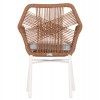 ΠΟΛΥΘΡΟΝΑ TOPIN HM6048.11 ΑΛΟΥΜΙΝΙΟ ΛΕΥΚΟ-P.E. RATTAN ΜΠΕΖ 59x63x81Υεκ