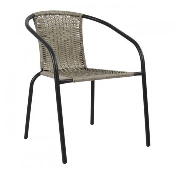 ΠΟΛΥΘΡΟΝΑ ΚΑΡΕΚΛΑ CAMEL HM5015.01 ΓΚΡΙ ΜΕΤΑΛΛΙΚΗ ΜΕ WICKER 48x48-53x72 εκ.