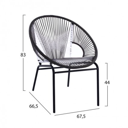 ΠΟΛΥΘΡΟΝΑ ΜΕΤΑΛΛΙΚΗ HM5498 ΜΕ WICKER ΣΕ ΛΕΥΚΟ & ΓΚΡΙ 67,5x66,5x83 cm