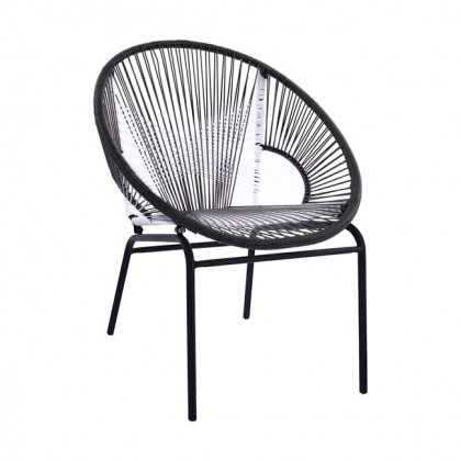 ΠΟΛΥΘΡΟΝΑ ΜΕΤΑΛΛΙΚΗ HM5498 ΜΕ WICKER ΣΕ ΛΕΥΚΟ & ΓΚΡΙ 67,5x66,5x83 cm