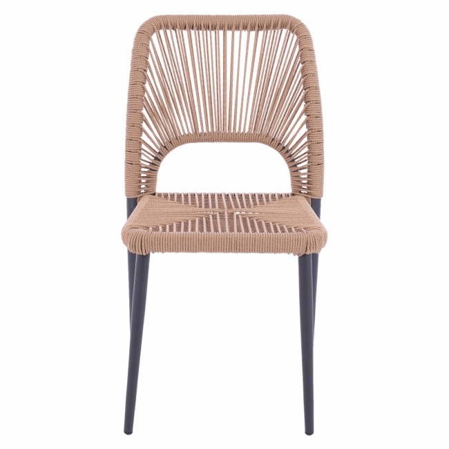 ΚΑΡΕΚΛΑ ΑΛΟΥΜΙΝΙΟΥ ΓΚΡΙ ΜΕ P.E.TWIST RATTAN ΜΠΕΖ HM5770.02 45x63x82Υ εκ.