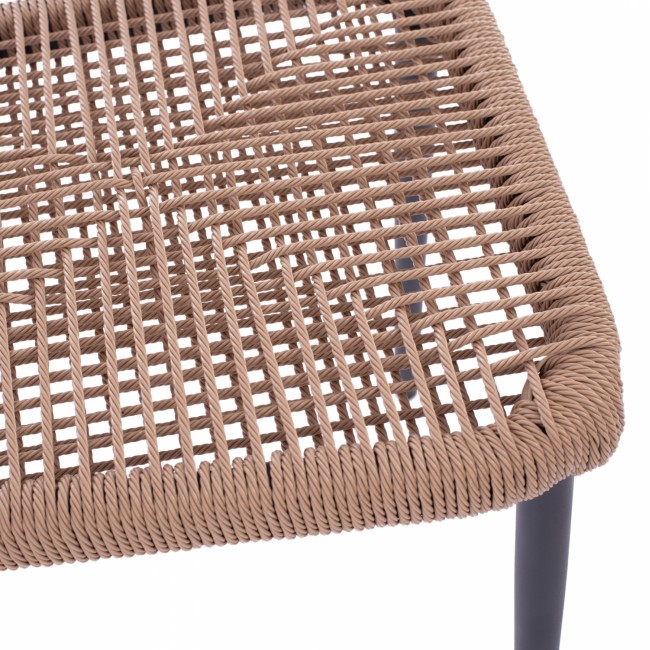 ΚΑΡΕΚΛΑ ΑΛΟΥΜΙΝΙΟΥ ΓΚΡΙ ΜΕ P.E.TWIST RATTAN ΜΠΕΖ HM5770.02 45x63x82Υ εκ.