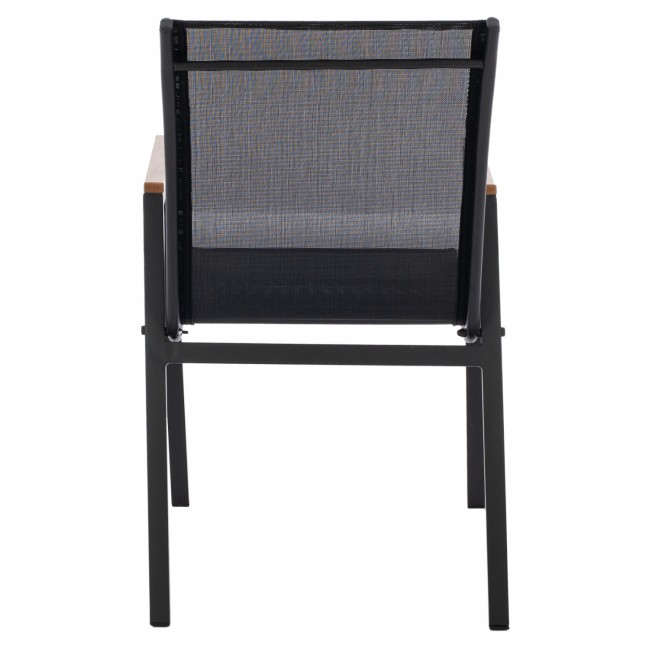 ΠΟΛΥΘΡΟΝΑ ΑΛΟΥΜΙΝΙΟΥ SHYLA HM5697.11 ΜΑΥΡΗ ΜΕ TEXTILENE ΜΑΥΡΟ & POLYWOOD 53x67x86 εκ.