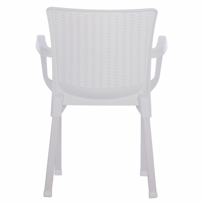 ΠΟΛΥΘΡΟΝΑ ΠΟΛΥΠΡΟΠΥΛΕΝΙΟΥ RATTAN ΠΟΔΙ ALU HM5591.01 ΧΡΩΜΑ ΛΕΥΚΟ 60x60x82 cm