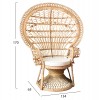 ΠΟΛΥΘΡΟΝΑ ROYAL PEACOCK HM9342 RATTAN ΣΕ ΦΥΣΙΚΟ-ΜΑΞΙΛΑΡΙ ΜΠΕΖ 114x72x150Yεκ.