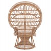 ΠΟΛΥΘΡΟΝΑ ROYAL PEACOCK HM9342 RATTAN ΣΕ ΦΥΣΙΚΟ-ΜΑΞΙΛΑΡΙ ΜΠΕΖ 114x72x150Yεκ.