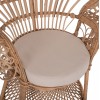 ΠΟΛΥΘΡΟΝΑ ROYAL PEACOCK HM9342 RATTAN ΣΕ ΦΥΣΙΚΟ-ΜΑΞΙΛΑΡΙ ΜΠΕΖ 114x72x150Yεκ.