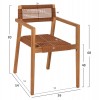 ΠΟΛΥΘΡΟΝΑ CHARLOTTE HM9637.01 ΞΥΛΟ TEAK ΦΥΣΙΚΟ & ΚΑΦΕ ΣΧΟΙΝΙ 59x54x83Y εκ.