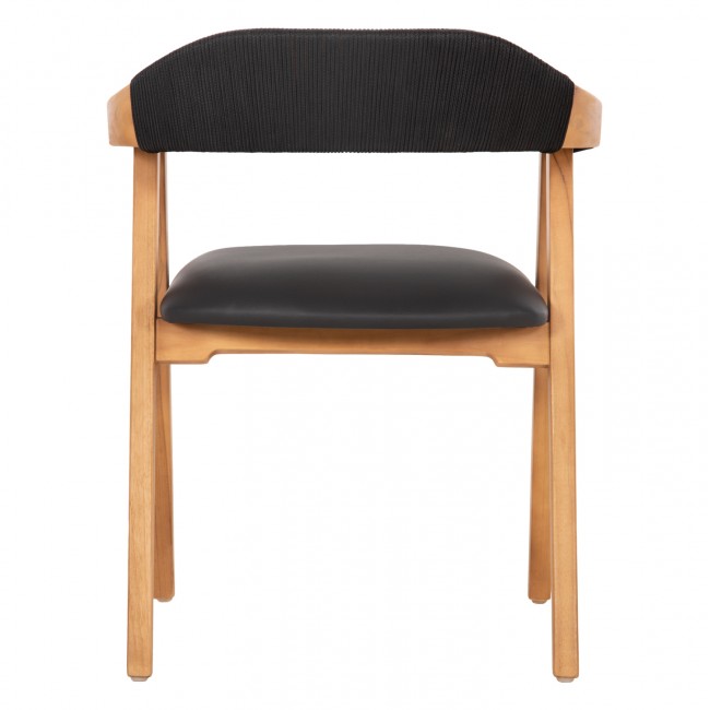 ΠΟΛΥΘΡΟΝΑ RIMINI HM9867.02 ΞΥΛΟ TEAK ΦΥΣΙΚΟ-ΜΑΥΡΟ ΣΧΟΙΝΙ & PU ΚΑΘΙΣΜΑ 60x61x76Υεκ.