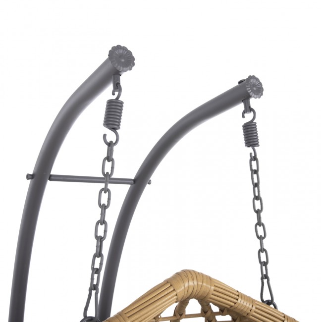 ΔΙΠΛΗ ΚΡΕΜΑΣΤΗ ΦΩΛΙΑ ME ΥΠΟΠΟΔΙΟ GRACIE HM5754.02 ΜΠΕΖ ΣΥΝΘ.RATTAN-ΓΚΡΙ ΜΕΤΑΛ.ΣΚΕΛΕΤΟΣ Φ120x200Υεκ
