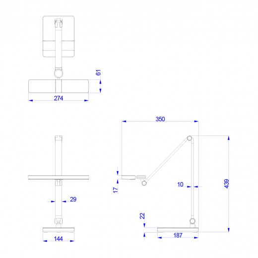 ΦΩΤΙΣΤΙΚΟ ΓΡΑΦΕΙΟΥ LED BLAIN PRO HM4461.08 ΑΣΗΜΙ ΜΑΤ ABS 35x43,9Υεκ.