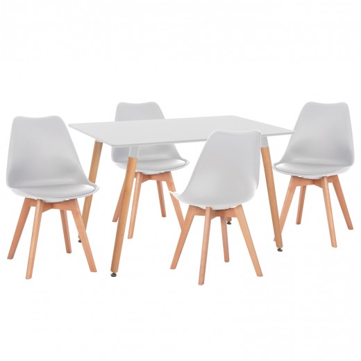 ΣΕΤ ΤΡΑΠΕΖΑΡΙΑΣ 5ΤΜΧ VEGAS HM21184 MDF TOP ΣΕ ΛΕΥΚΟ--ΠΟΔΙΑ ΟΞΙΑΣ
