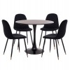 ΣΕΤ ΤΡΑΠΕΖΑΡΙΑΣ 5ΤΜΧ BROLIN HM21191 MDF TOP-ΜΕΤΑΛΛΙΚΑ ΠΟΔΙΑ-ΒΕΛΟΥΔΟ--ΜΑΥΡΟ