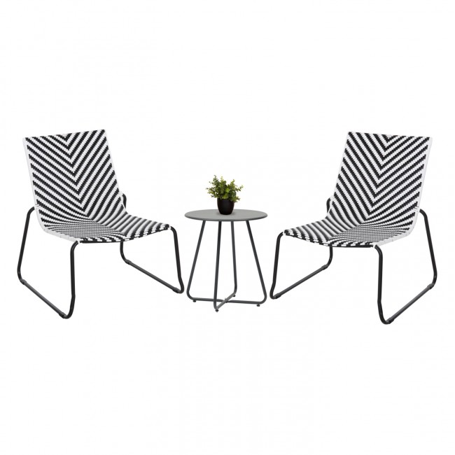 ΣΕΤ LOUNGE 3TMX ΕΞ.ΧΩΡΟΥ PONY HM21193 ΜΕΤΑΛΛΟ ΣΕ ΓΚΡΙ--ΣΥΝΘ.RATTAN ΣΕ ΛΕΥΚΟ-ΜΑΥΡΟ