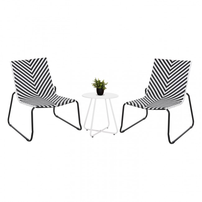 ΣΕΤ LOUNGE 3TMX ΕΞ.ΧΩΡΟΥ PONY HM21193.02 ΜΕΤΑΛΛΟ ΚΑΙ ΣΥΝΘ.RATTAN ΣΕ ΛΕΥΚΟ-ΜΑΥΡΟ