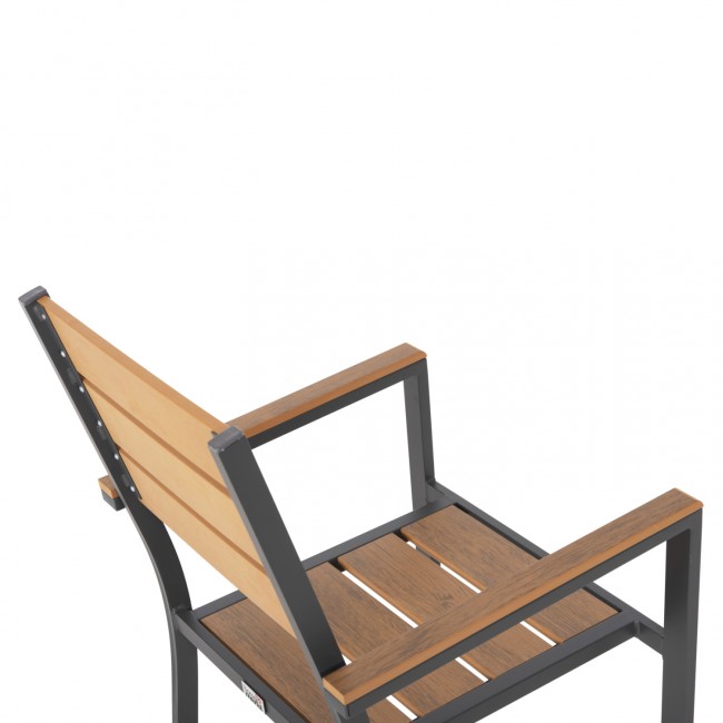 ΣΕΤ ΤΡΑΠΕΖΑΡΙΑΣ TABER HM21197 ΤΡΑΠΕΖΙ & 4 ΠΟΛΥΘΡΟΝΕΣ-ΑΛΟΥΜΙΝΙΟ & POLYWOOD-ΑΝΘΡΑΚΙ