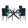 ΣΕΤ ΤΡΑΠΕΖΑΡΙΑΣ 5ΤΜΧ LADY HM21199.03 ΓΥΑΛΙ--ΜΕΤΑΛΛΟ ΣΕ ΜΑΥΡΟ & ΒΕΛΟΥΔΟ ΚΥΠΑΡΙΣΣΙ