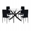 ΣΕΤ ΤΡΑΠΕΖΑΡΙΑΣ 5ΤΜΧ LADY HM21199.04 ΓΥΑΛΙ--ΜΕΤΑΛΛΟ & ΒΕΛΟΥΔΟ ΣΕ ΜΑΥΡΟ
