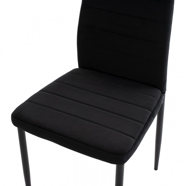ΣΕΤ ΤΡΑΠΕΖΑΡΙΑΣ 5ΤΜΧ LADY HM21199.04 ΓΥΑΛΙ--ΜΕΤΑΛΛΟ & ΒΕΛΟΥΔΟ ΣΕ ΜΑΥΡΟ
