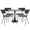 ΣΕΤ ΤΡΑΠΕΖΑΡΙΑΣ 5ΤΜΧ BROLIN HM21200 MDF TOP & ΜΕΤΑΛΛΟ ΜΑΥΡΟ-ΣΚΟΥΡΟ ΓΚΡΙ ΥΦΑΣΜΑ