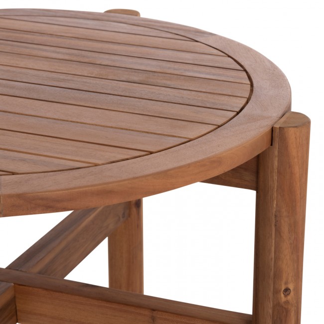 LOUNGE ΣΕΤ SANJI HM21214 ΤΡΑΠΕΖΙ & 2 ΠΟΛΥΘΡΟΝΕΣ--ΞΥΛΟ ΑΚΑΚΙΑΣ-ΑΛΟΥΜΙΝΙΟ-ΣΧΟΙΝΙ