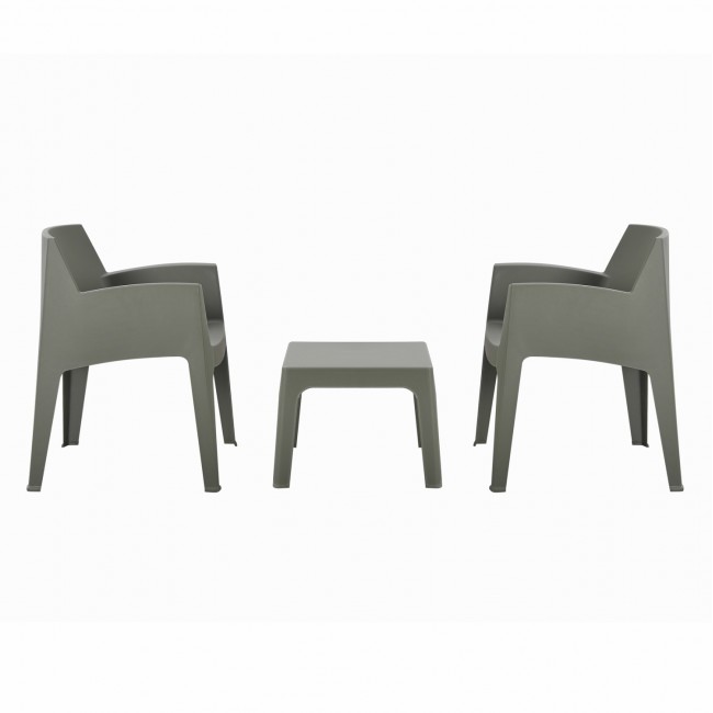 ΣΕΤ 3ΤΜΧ ΠΟΛΥΠΡΟΠΥΛΕΝΙΟΥ SLEEK HM21267.05 ΤΡΑΠΕΖΑΚΙ & 2 ΠΟΛΥΘΡΟΝΕΣ-DARK OLIVE GREEN