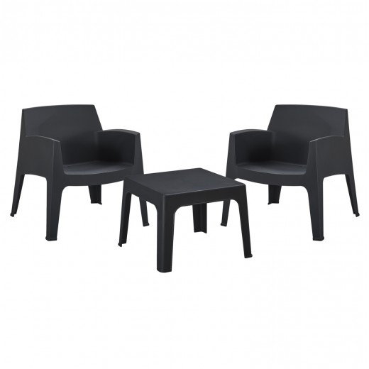 ΣΕΤ LOUNGE 3ΤΜΧ SLEEK HM21274.02 ΜΑΥΡΟ ΠΟΛΥΠΡΟΠΥΛΕΝΙΟ