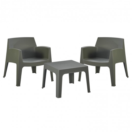 ΣΕΤ LOUNGE 3ΤΜΧ SLEEK HM21274.05 DARK OLIVE GREEN ΠΟΛΥΠΡΟΠΥΛΕΝΙΟ