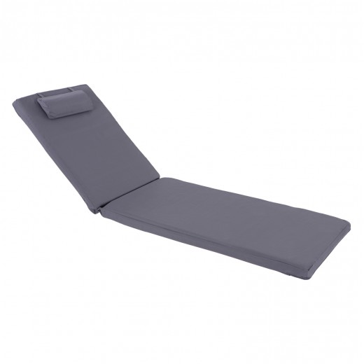 ΜΑΞΙΛΑΡΙ ΞΑΠΛΩΣΤΡΑΣ TEXTILENE 600gr/m2 ΓΚΡΙ SIFNOS HM11234.30T 194(116+78)x58x6Υ εκ.