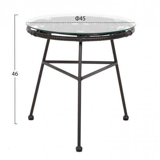 ΣΕΤ ΕΞΩΤΕΡΙΚΟΥ ΧΩΡΟΥ 3ΤΜΧ ALLEGRA HM21047.12 ΜΑΥΡΟ ΣΥΝΘ.RATTAN & ΜΕΤΑΛΛΟ