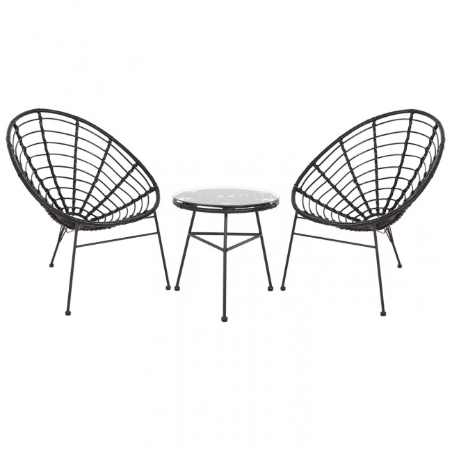 ΣΕΤ ΕΞΩΤΕΡΙΚΟΥ ΧΩΡΟΥ 3ΤΜΧ ALLEGRA HM21047.12 ΜΑΥΡΟ ΣΥΝΘ.RATTAN & ΜΕΤΑΛΛΟ