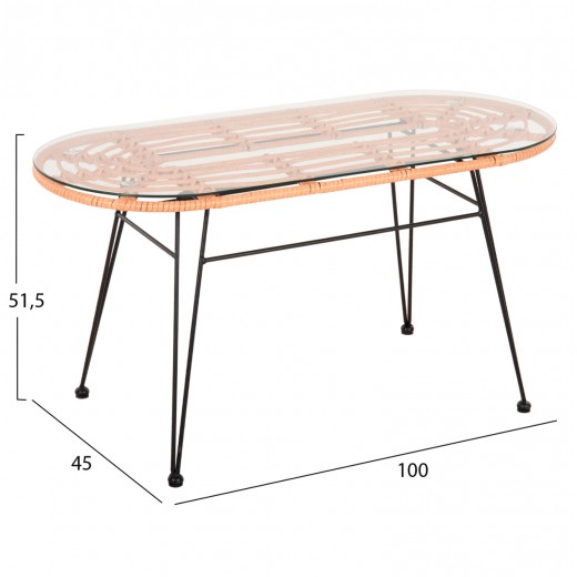 ΣΕΤ ΕΞΩΤ.ΧΩΡΟΥ 4ΤΜΧ ALLEGRA HM21051 ΣΥΝΘ.RATTAN ΜΠΕΖ-ΜΑΥΡΟ ΜΕΤΑΛΛΟ