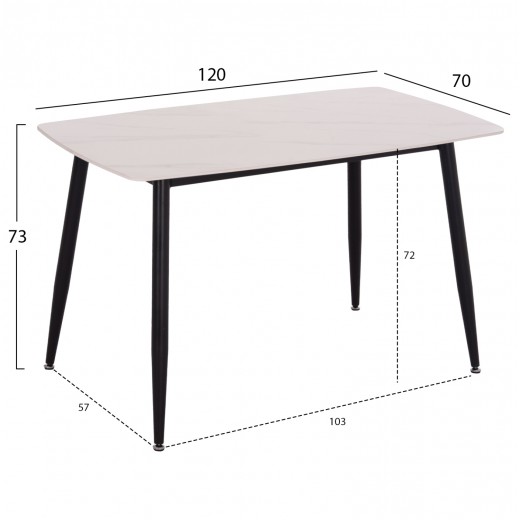 ΣΕΤ ΤΡΑΠΕΖΑΡΙΑΣ 5ΤΜΧ RAVEN HM21068.01 ΚΕΡΑΜΙΚΟ TOP ΛΕΥΚΟ ΜΑΡΜΑΡΟ--ΜΠΕΖ ΥΦΑΣΜΑ