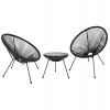 ΣΕΤ ΕΞΩΤΕΡΙΚΟΥ ΧΩΡΟΥ 3ΤΜΧ ACAPULCO HM21101 P.E.RATTAN-ΜΕΤΑΛΛΟ ΣΕ ΜΑΥΡΟ