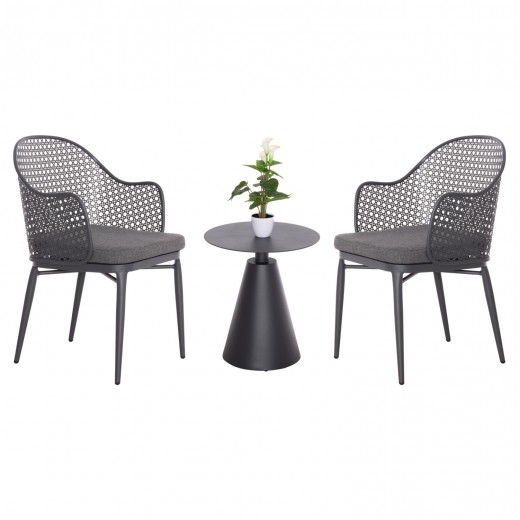 ΣΕΤ LOUNGE 3TMX ΕΞ.ΧΩΡΟΥ OREGO HM21106.01 ΑΛΟΥΜΙΝΙΟ ΣΕ ΣΚΟΥΡΟ ΓΚΡΙ