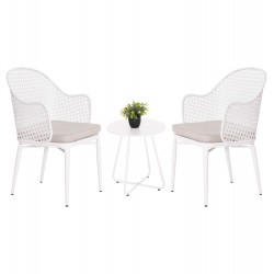 ΣΕΤ LOUNGE 3TMX ΕΞ.ΧΩΡΟΥ OREGO HM21107.02 ΑΛΟΥΜΙΝΙΟ & ΜΕΤΑΛΛΟ ΣΕ ΛΕΥΚΟ
