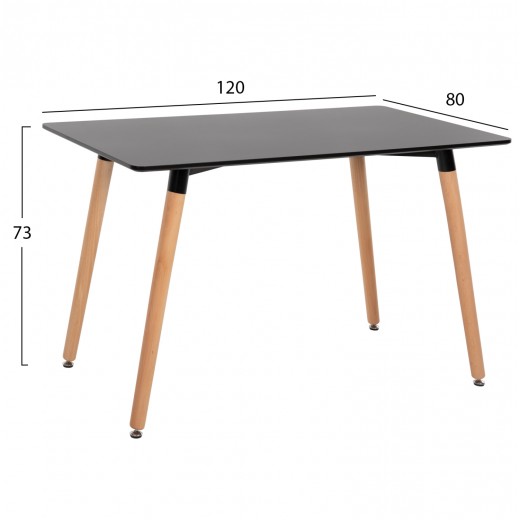 ΣΕΤ ΤΡΑΠΕΖΑΡΙΑΣ 5ΤΜΧ ARIADNE HM21174 MDF TOP & ΠΟΛΥΠΡΟΠΥΛΕΝΙΟ ΣΕ ΜΑΥΡΟ
