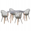 ΣΕΤ ΤΡΑΠΕΖΑΡΙΑΣ 5ΤΜΧ ANAIS HM21176 MDF TOP ΣΕ ΓΚΡΙ--P.P. & PU ΣΕ ΓΚΡΙ