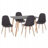 ΣΕΤ ΤΡΑΠΕΖΑΡΙΑΣ 5ΤΜΧ MINARDO HM21179 MDF TOP ΣΕ ΜΑΥΡΟ--ΣΚΟΥΡΟ ΓΚΡΙ ΥΦΑΣΜΑ