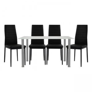 ΣΕΤ ΤΡΑΠΕΖΑΡΙΑ 5ΤΜΧ ΤΡΑΠΕΖΙ ALAN 120X70X75 & LADY ΜΑΥΡΕΣ HM10061.12