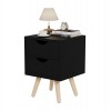 ΚΟΜΟΔΙΝΟ DINKL HM2472.02 ΜΕΛΑΜΙΝΗ-2 ΣΥΡΤΑΡΙΑ-WENGE 29,5x29,5x45Υεκ