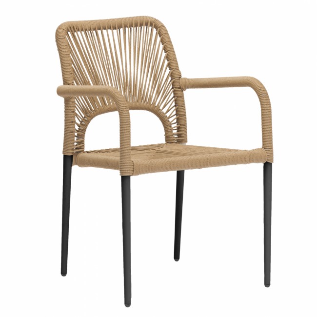 ΠΟΛΥΘΡΟΝΑ ΑΛΟΥΜΙΝΙΟΥ NOJO HM5771.02 ΓΚΡΙ ΜΕ P.E.TWIST RATTAN ΜΠΕΖ 55x63x82Y εκ.