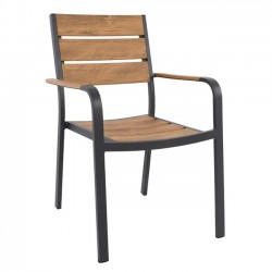 ΠΟΛΥΘΡΟΝΑ ΑΛΟΥΜΙΝΙΟΥ SAGA ΑΝΘΡΑΚΙ ΜΕ POLYWOOD HM5127.02 55x56x85Υεκ.