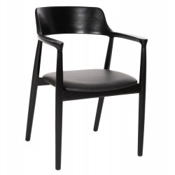 ΠΟΛΥΘΡΟΝΑ ΤΡΑΠΕΖΑΡΙΑΣ KINGSLEY HM9634.02 ΞΥΛΟ ΜΑΟΝΙ- ΜΑΥΡΟ VINYL 58x53x80Yεκ.