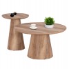 ΣΕΤ 2ΤΜΧ ΤΡΑΠΕΖΙΑ ΣΑΛΟΝΙΟΥ KARAN HM21085 MDF ΦΥΣΙΚΟ ΞΥΛΟΥ Φ80εκ & Φ45εκ