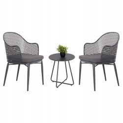 ΣΕΤ LOUNGE 3TMX ΕΞ.ΧΩΡΟΥ OREGO HM21107.01 ΑΛΟΥΜΙΝΙΟ & ΜΕΤΑΛΛΟ ΣΕ ΣΚΟΥΡΟ ΓΚΡΙ