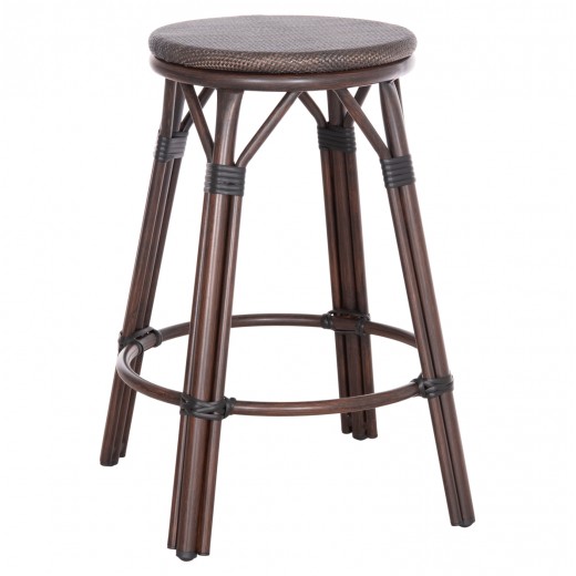 ΣΚΑΜΠΟ ΑΛΟΥΜΙΝΙΟΥ ΜΕΣ.ΥΨΟΥΣ CHINO HM6286.01 BAMBOO LOOK & TEXTILENE ΚΑΦΕ 43x43x65Υεκ